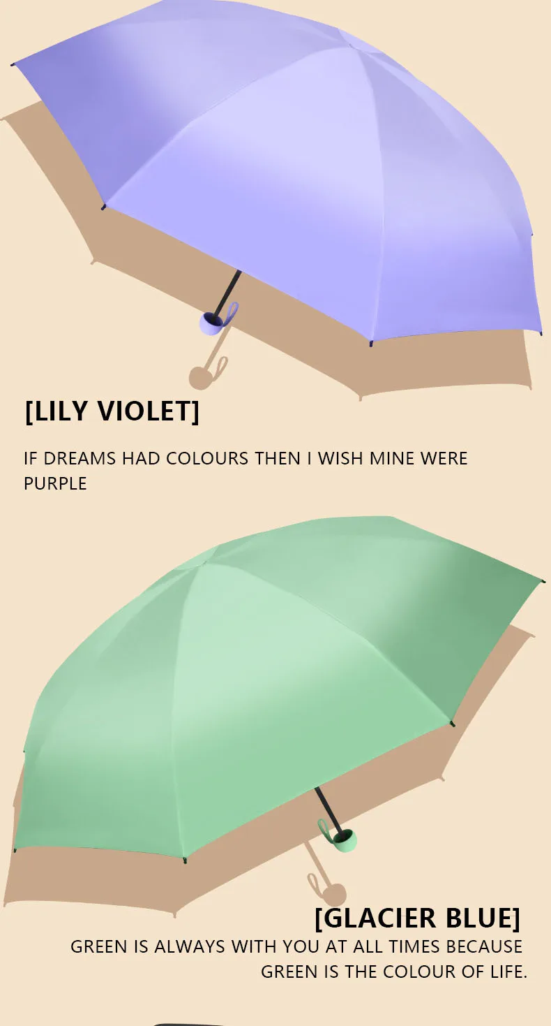 Capsule Umbrella Small and Portable Solid Color Sunshade for Women and Rain Dual Use Protection