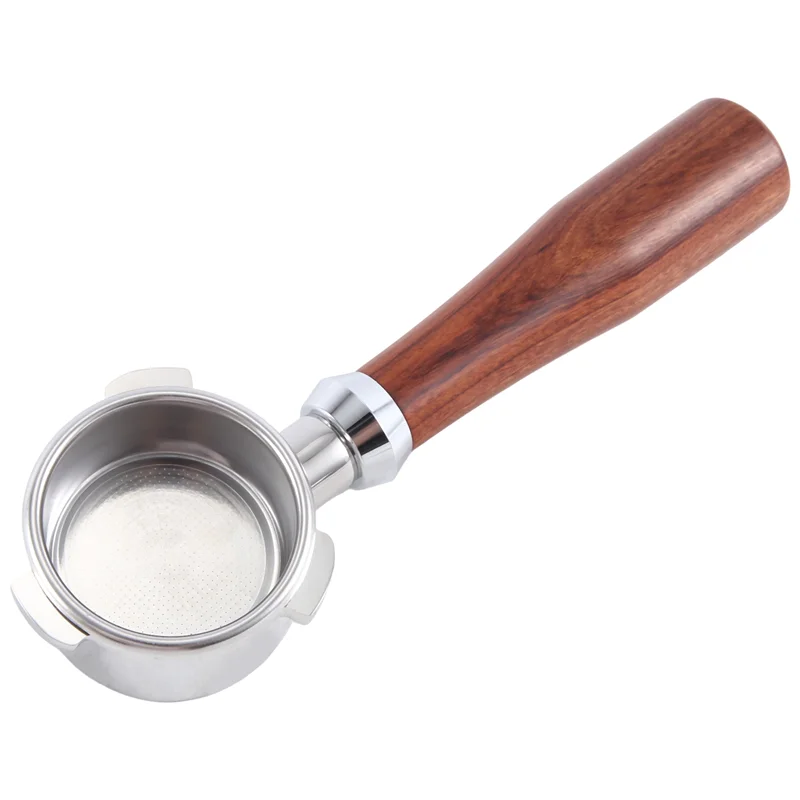 AF93-1 Buah 54Mm Mesin Espresso Portafilter Tanpa Dasar Kayu Pegangan Tiga Telinga Alat Portafilter Dapat Dilepas untuk 870/875/878/880