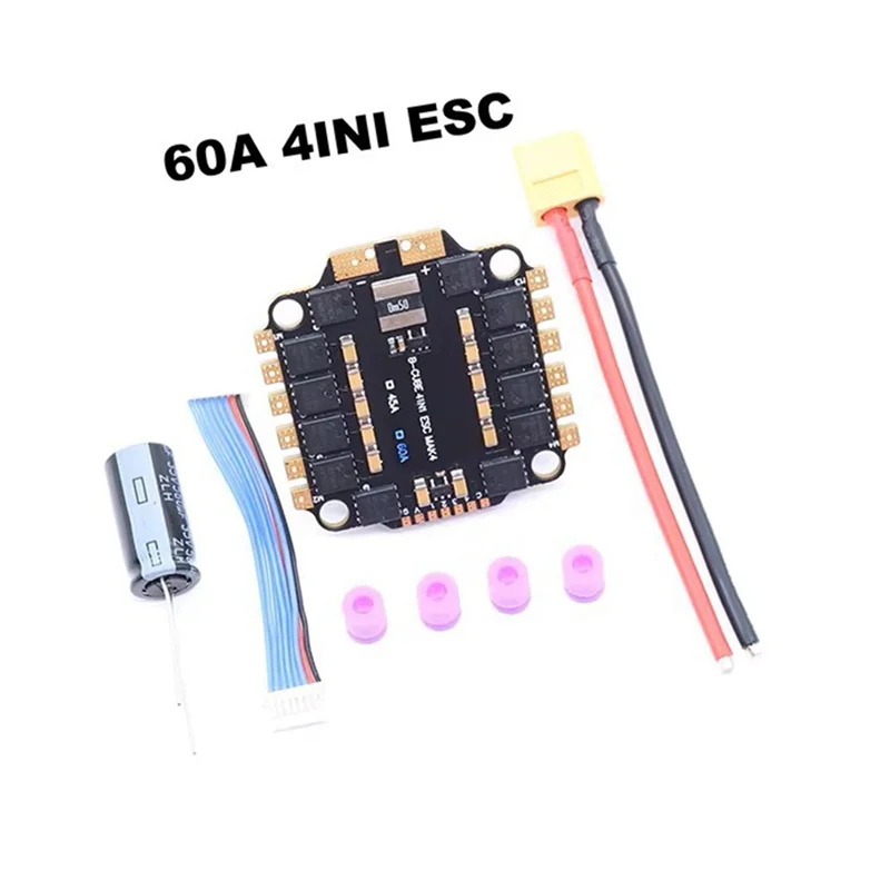 B63B-For RC FPV Drone Components- H743 التحكم في الطيران + 60A 4-INI ESC + VTX1600 3-6S Dual Gyro BEC 30.5 مم × 30.5 مم