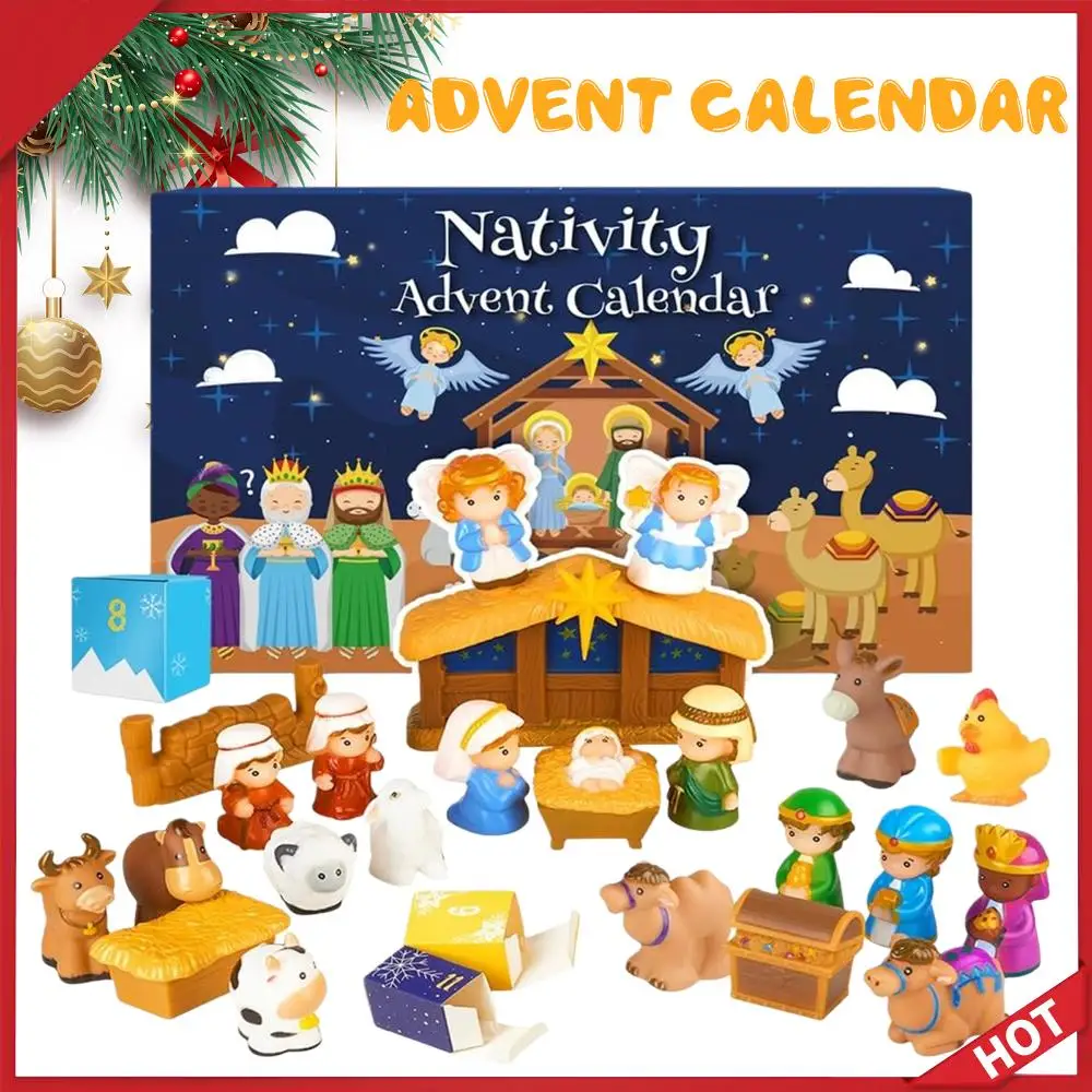 

Рождественский календарь обратного отсчета, Рождественский набор рождественских сцен, Рождественский календарь обратного отсчета, религиозные подарки для детей, мальчиков и девочек