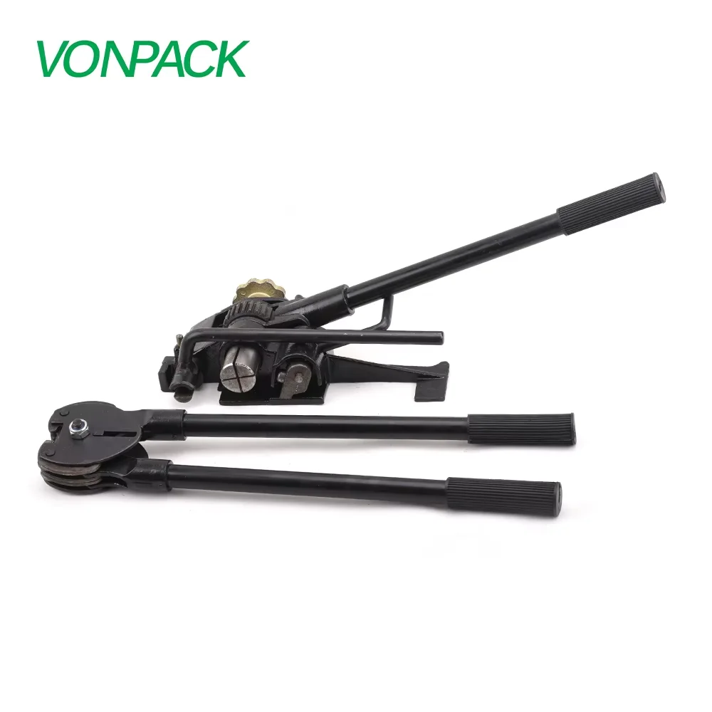 VONPACK 20 มม.แบบพกพา Tensioner และ Plier Handy สายรัดเหล็กเครื่องมือ Professional Band พาเลท Packer สําหรับไม้กล่องโลหะกรณี