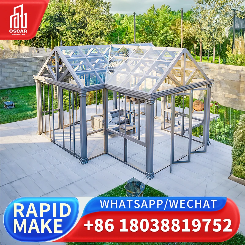 Multifunctional Sunroom Conservatory Glass Room Sunlight Room for Home Garden Office Customized by Factory