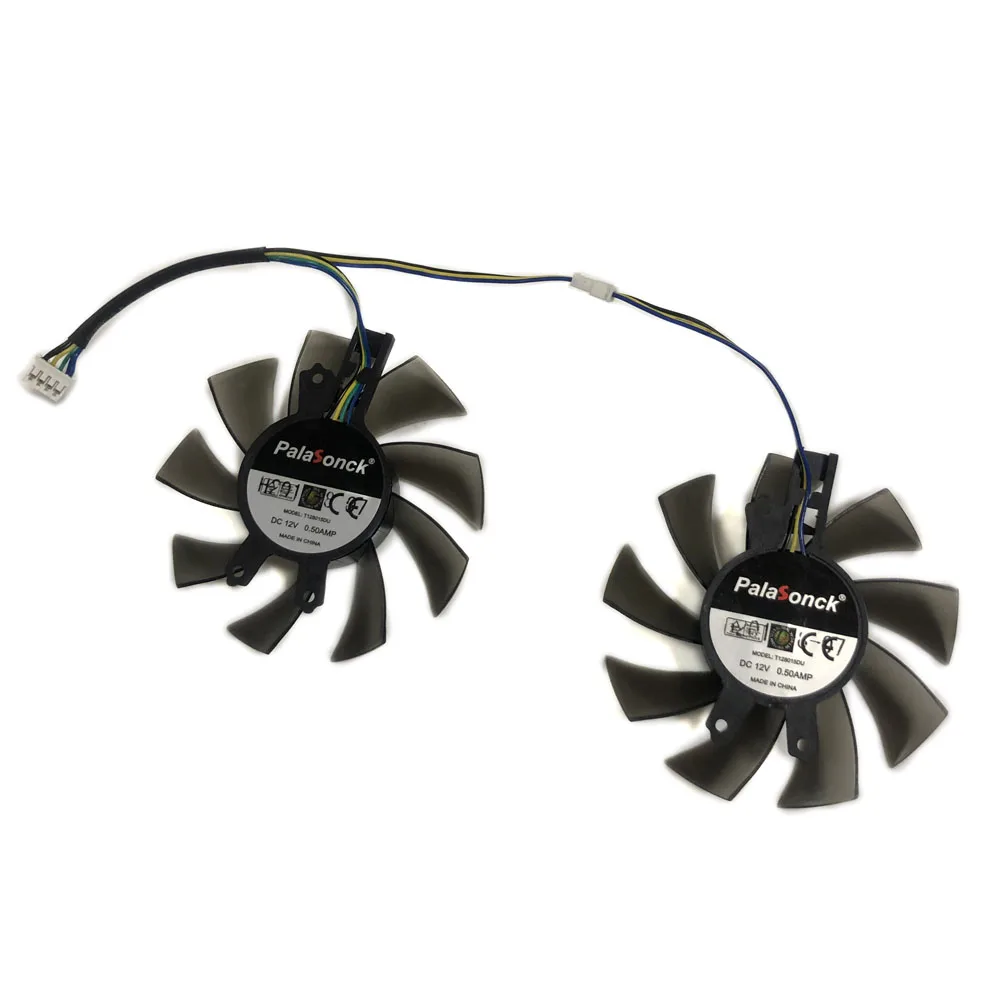 2Pcs/Set 80(75)MM FY08015M12LPA,T128015DU,GPU VGA Cooler,Video Card Fan,For KFA2 GTX1650 EX,For KFA2 GTX 1660 Ti White Mini