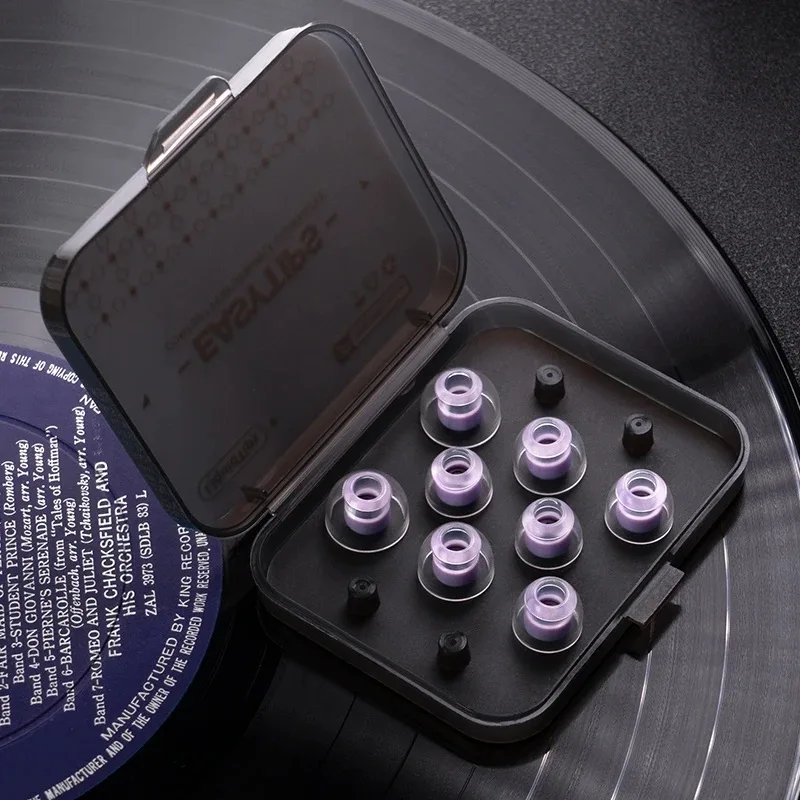 WHIZER EasyTips LT100 غطاء الأذن السائل سيليكون الأذن نصائح XS/S/M/L حجم 1 صندوق (4 أزواج) جودة صوت واضحة مع حقيبة للتخزين #1