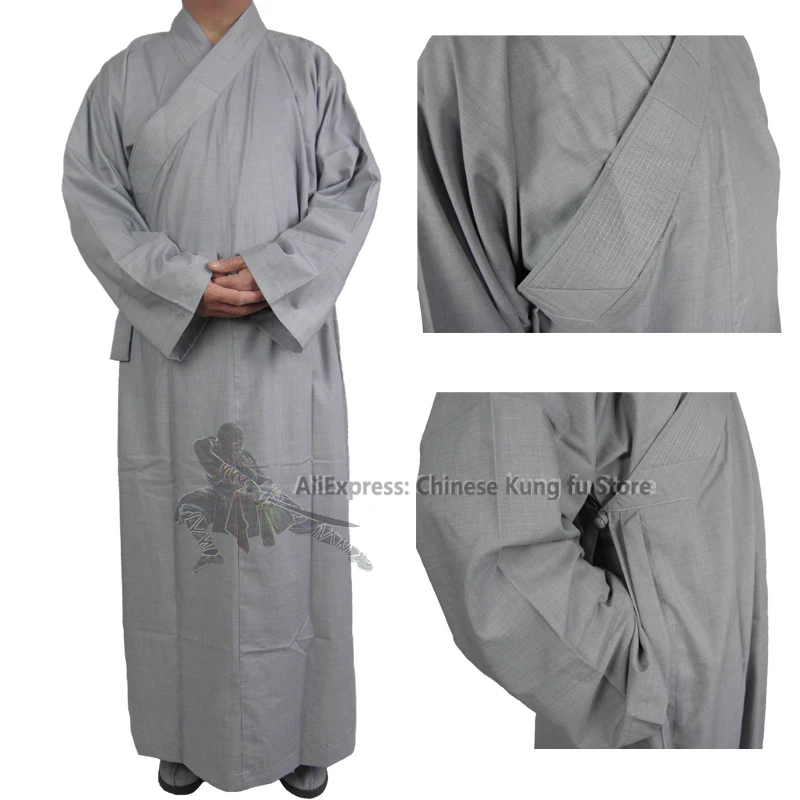 

Men's Women's Cotton Buddhist Robe Shaolin Monk Dress Kung fu Uniform Meditation Suit Costumes Unisex