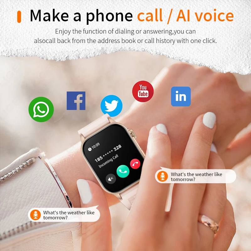 LIGE ساعة ذكية للنساء بلوتوث توصيل الهاتف 24 ساعة مراقبة الصحة سوار رياضي ساعة ذكية رقمية هدية للرجال والنساء #5