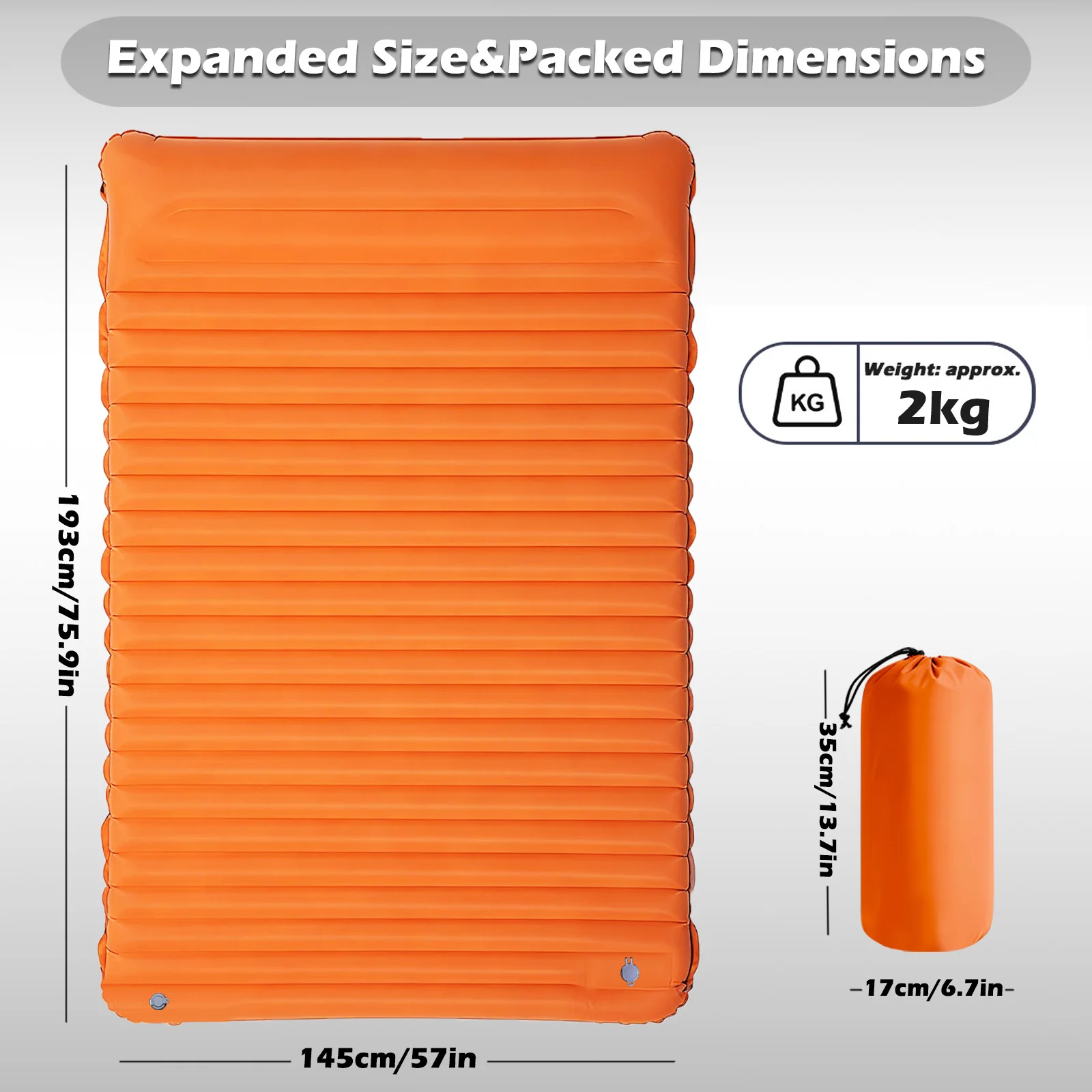 4 Inch Twin Air Mattress Bed, Connectable & Expandable to King Size, Built-in Pump, Quick Inflation, for Camping Guest Home