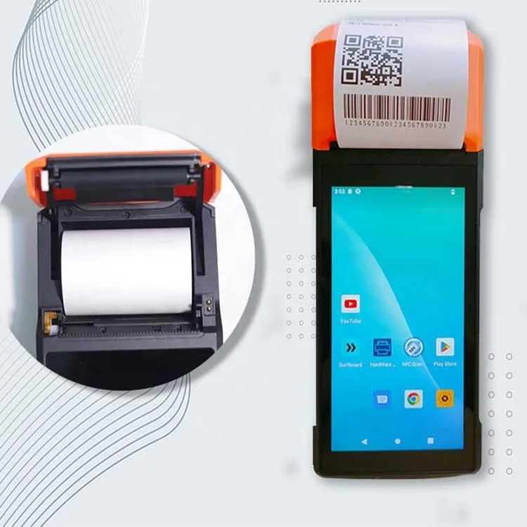 H10C Android 8.1 محطة POS المحمولة Android Pos أنظمة نقاط البيع المحمولة مع طابعة حرارية 58 مم