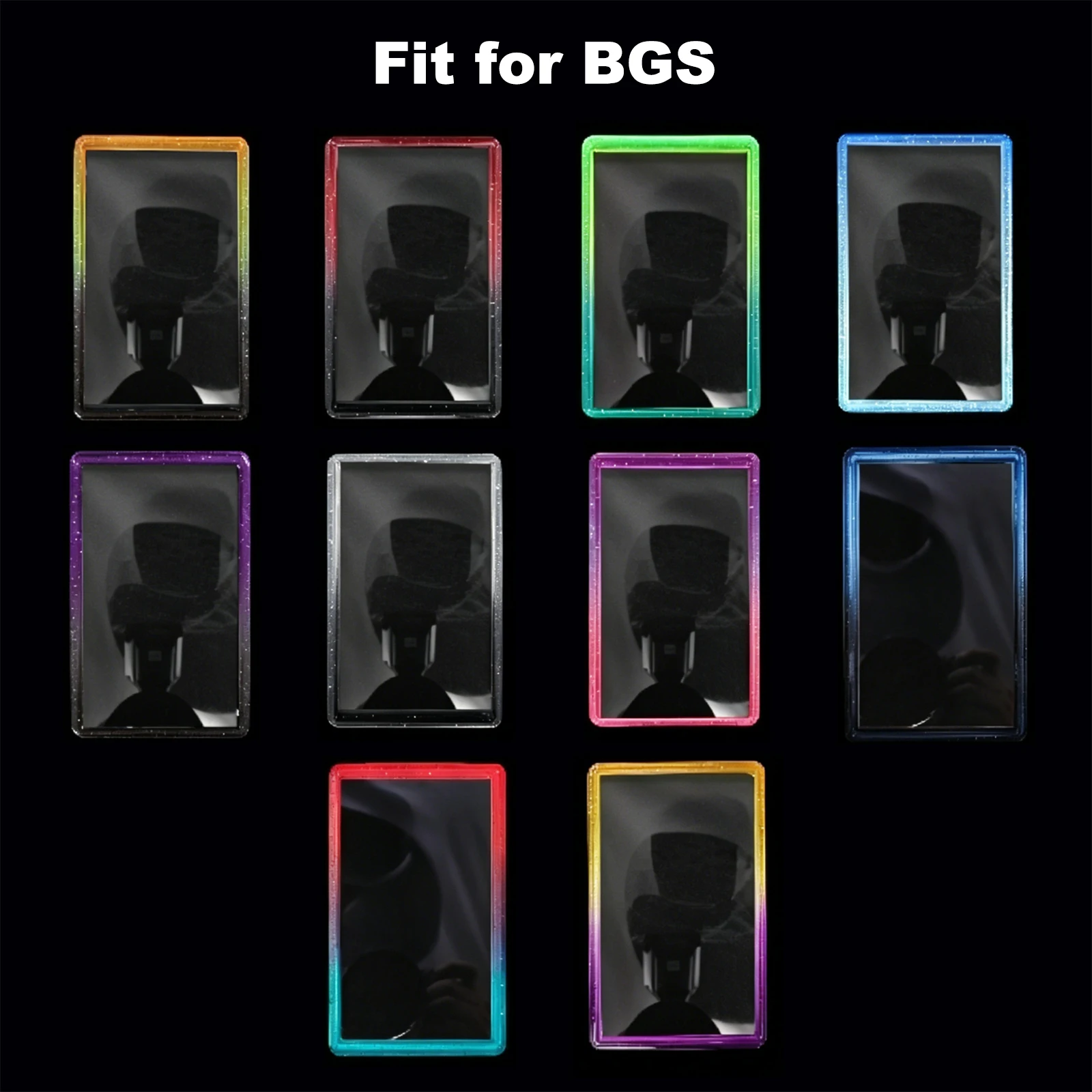 10 X Graded Card Case FIT for GBS/CGC/ACE/TAG Slab Case Soft TPU Frame + High Definition PC for Trading Card Stackable