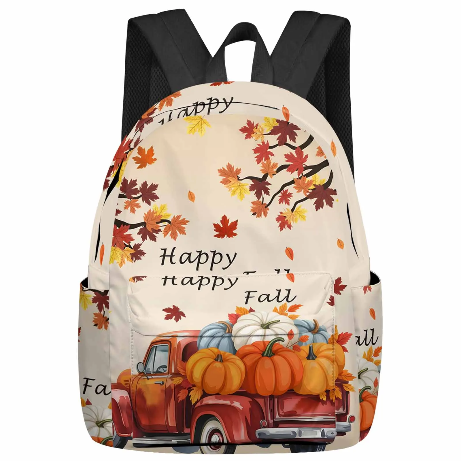 

Thanksgiving Maple Leaf Truck Backpacks Teenagers Student School Bags Men Women Travel Mochila