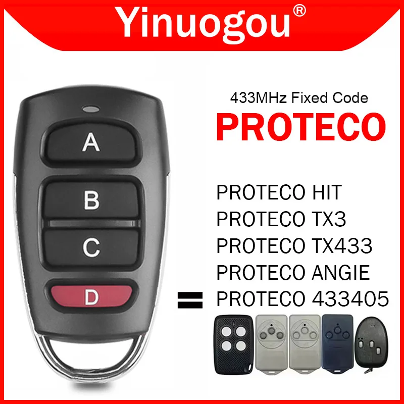 PROTECO TX3 TX433 ANGIE HIT 433405 – 433MHz 고정 코드 차고 도어 원격 제어 복제기 전기 게이트용