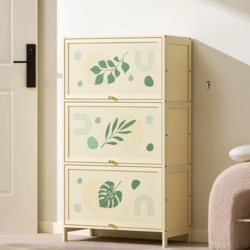 #Multi layer bamboo and wood shoe cabinet, dust-proof storage cabinet