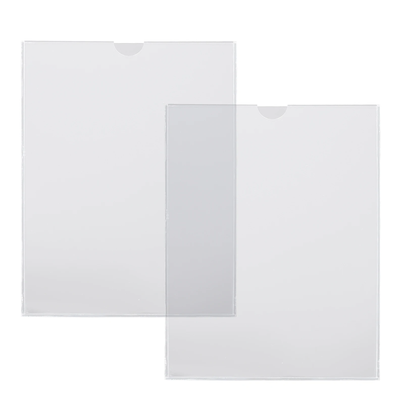 

2pcs Acrylic Display Box Clear Shelf Transparent Rack Wall A4 Paper Holder Cards Slot Smooth Edge Safe Storage For Home