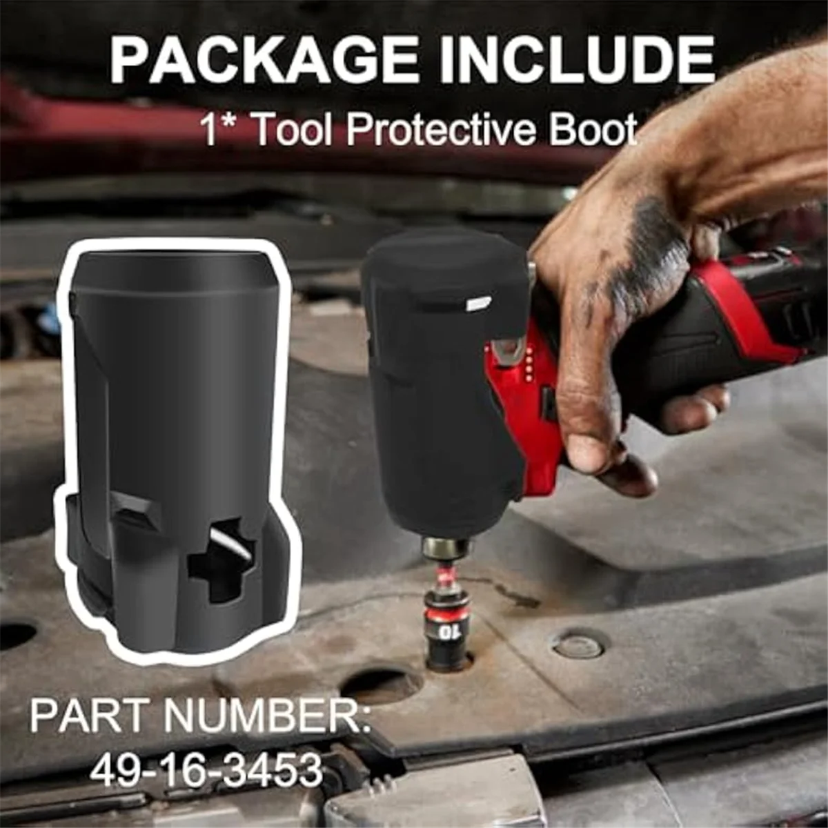 ABNJ 49-16-3453 Botte de protection contre les chocs pour carburant M12 1/4 pouces. Pilote d'impact hexagonal 3453-20