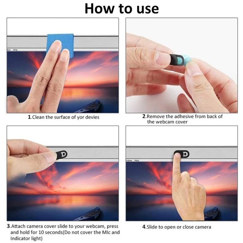 ABJG-، غطاء كاميرا ويب بتصميم رفيع للغاية مكون من 12 قطعة لأجهزة الكمبيوتر المحمول والكمبيوتر الشخصي والكمبيوتر