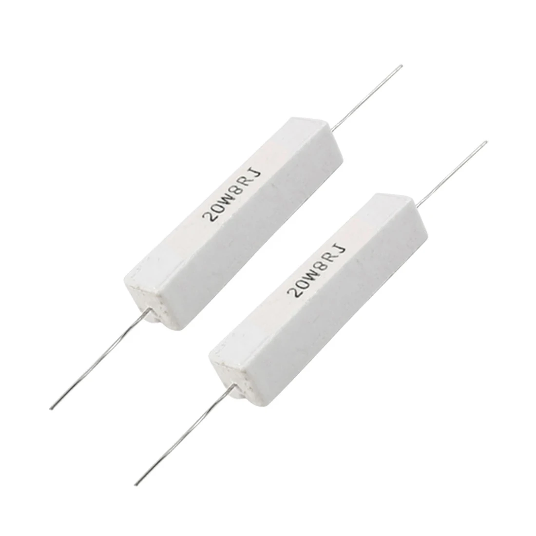 2 Pcs Wire Wound Ceramic Cement Resistor 8 Ohm 20W 5%