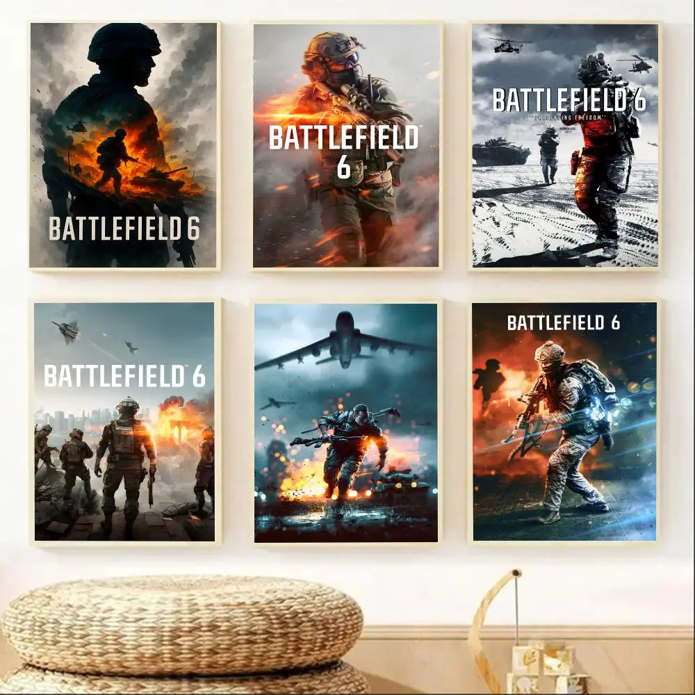 لعبة فيديو B-battlefield 6 لوحة الخط HD طباعة تجعد مجاني جدارية الفن صور لغرفة المعيشة ديكور جدران المنزل قماش #1