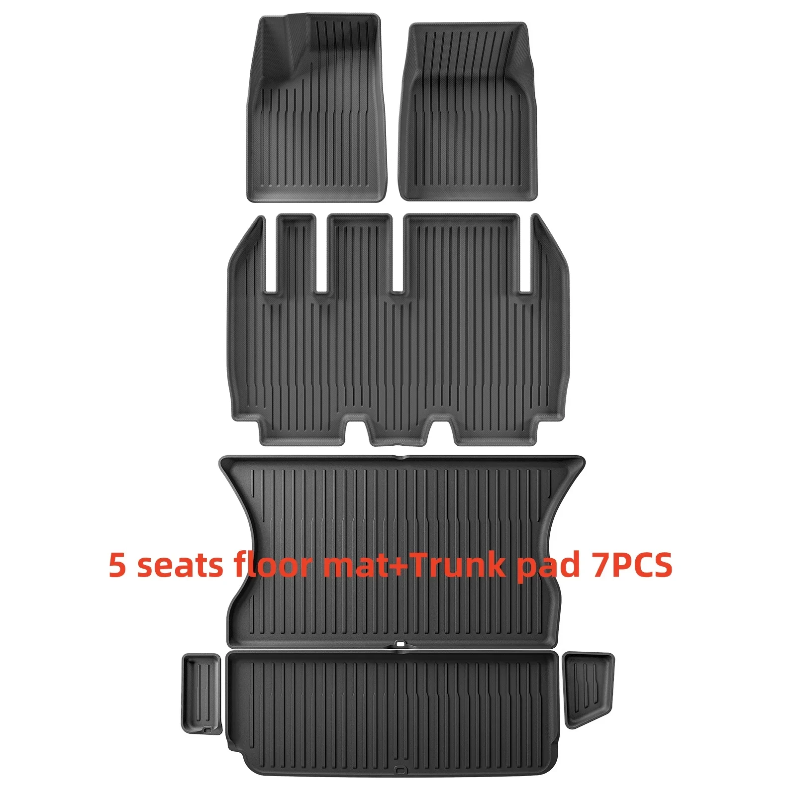 Für Tesla Model X 2024 5/6/7-Sitzer TPE 3D Autofußmatten Kofferraummatte Wasserdichter Schutz Linkslenker – Detail 16