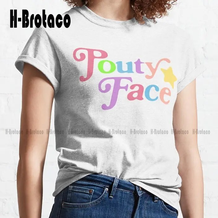 Pouty Face Rainbow Trending T-Shirt Orange Shirts For Women Outdoor Simple Vintag Casual T Shirts Xs-5Xl Streetwear Unisex