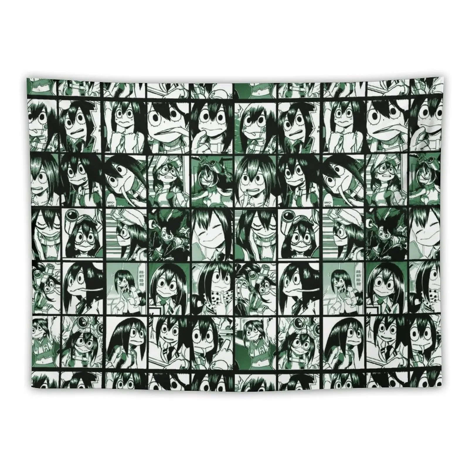 

Tsuyu Asui Collage- color version Tapestry Bathroom Decor Kawaii Room Decor Home And Comfort Decor Tapestry