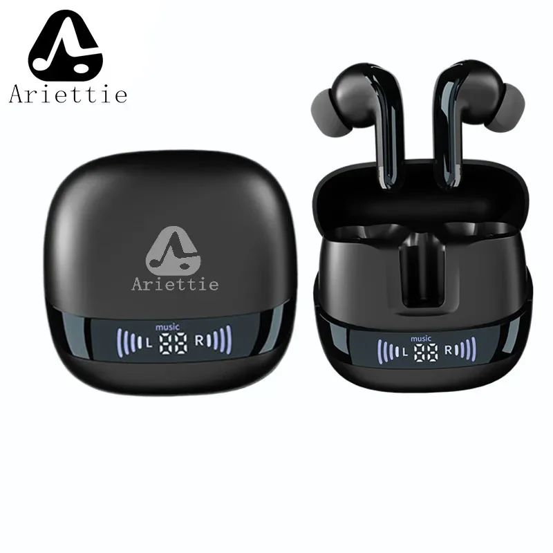 Original Ariettie F8 Wireless Headphones Bluetooth Headset Charging Earbuds Noise Reduction Earphones Led Display Sport With Mic