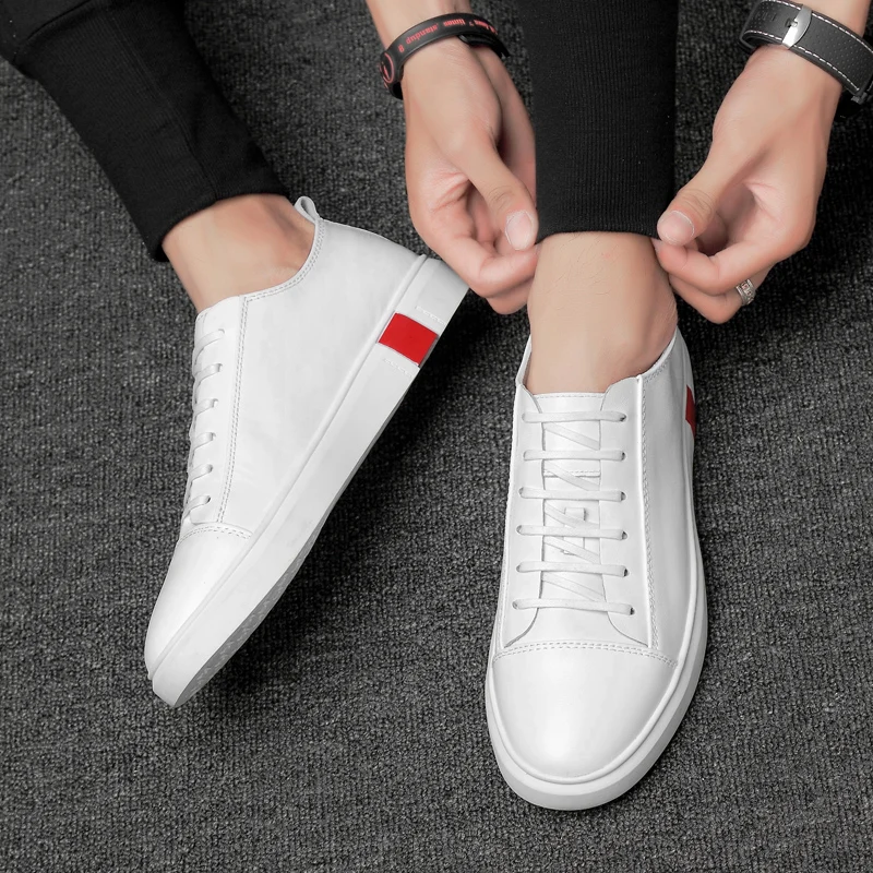 Soft Sole Lace Up Oxford Shoes Sneakers Casual Leather Outdoor Shoes Non-Slip Mens Shoes Handmade Leisure Walk Footwear Sneakers