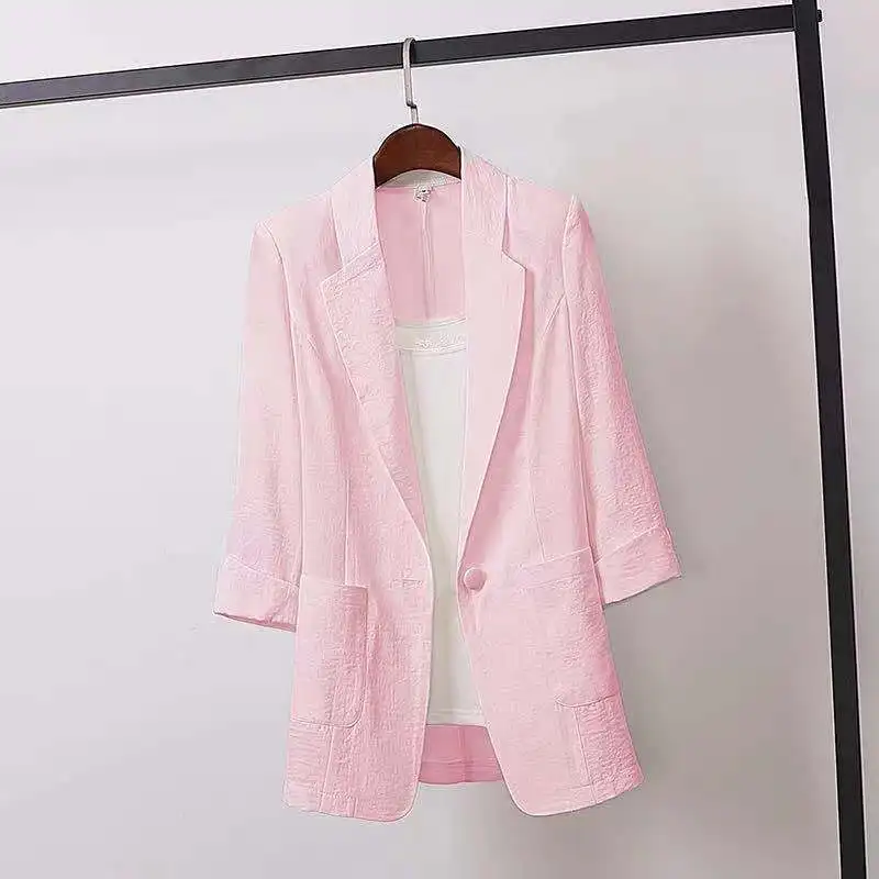 Pure Cotton Linen Women's Suit  Spring Summer New Artistic Casual Versatile Cotton Linen Small Western Style Sun Protecti...