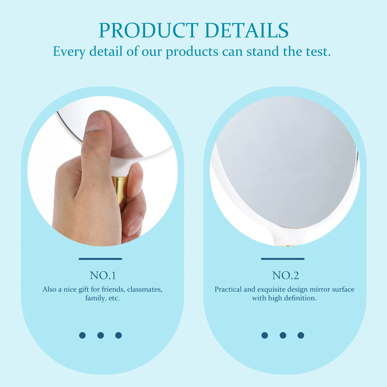 

Portable Retro Handheld Makeup Mirror High Definition Mirror for Women Girls Gift Wall Hanging Design White