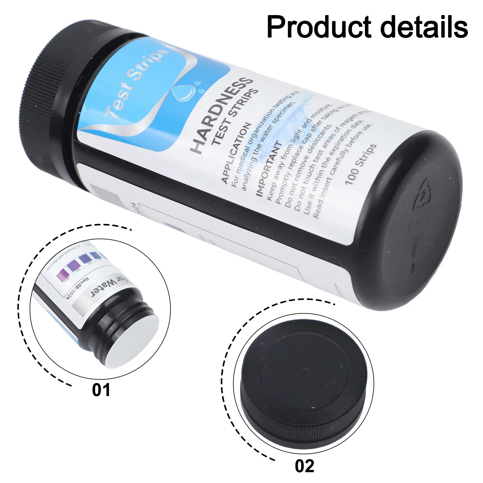 0-425 PPM Test Strips Practical Quality Kit Quick & Easy Reliable Strips Test Testing 0-425mg/l (50 Water 50PCS
