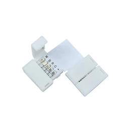 12mm Width 5 Pin LED Strip RGBW Connector L Shape Solderless LED Power Connector 5050 RGBW RGBWW LED Light Angle Connector