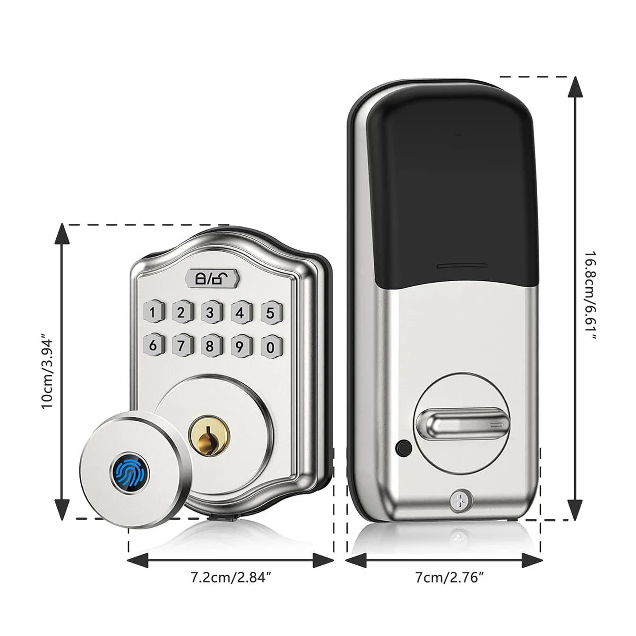 CIEPOJIT Digital Electronic Door Lock with Smart Fingerprint Password Rfid Card,Deadbolt Keyless Entry, Digital Biometric Locks