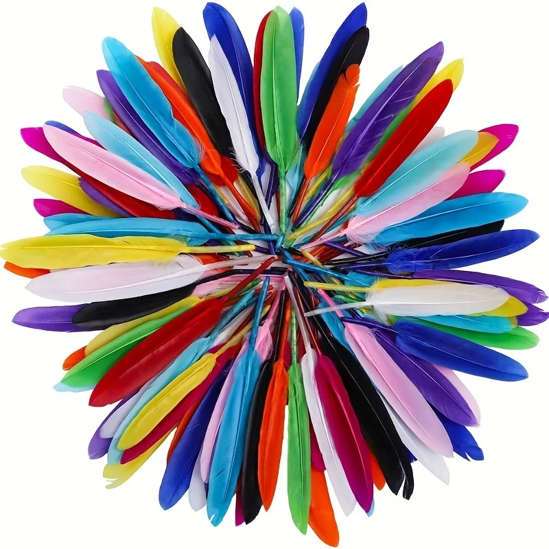Plumes d'Oie Naturelles de Décoration, Bijoux de ixde Mariage, Carnaval, Artisanat de Robe, Bricolage, 10-15cm, 50 Pièces