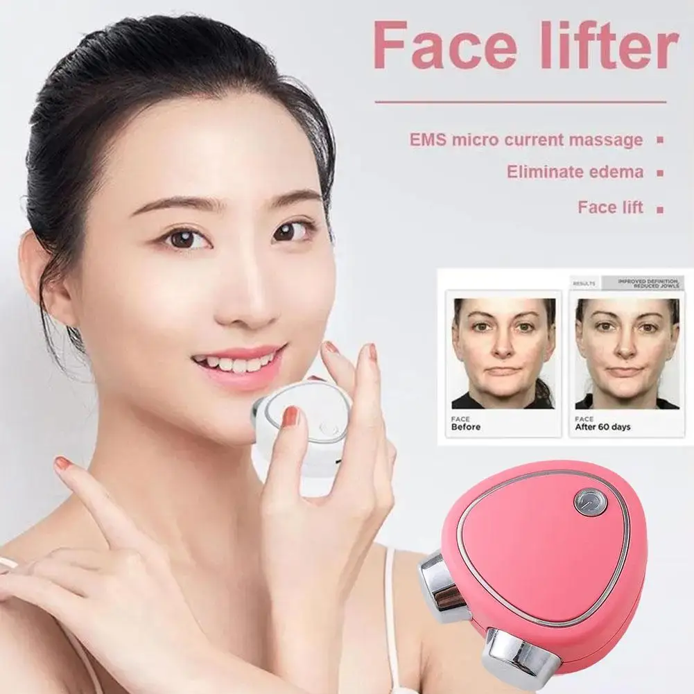 Portable Electric Face Lift Roller Massager EMS Microcurrent Sonic Vibration Facial Lifting Skin Tighten Massage Beauty Devices