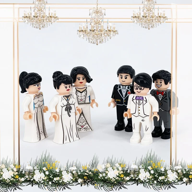

4.5cm City Mini Action Figures Series Wedding Medical Staff Doctor Nurse Pack Model Diy Building Block Toy for Christmas Gift