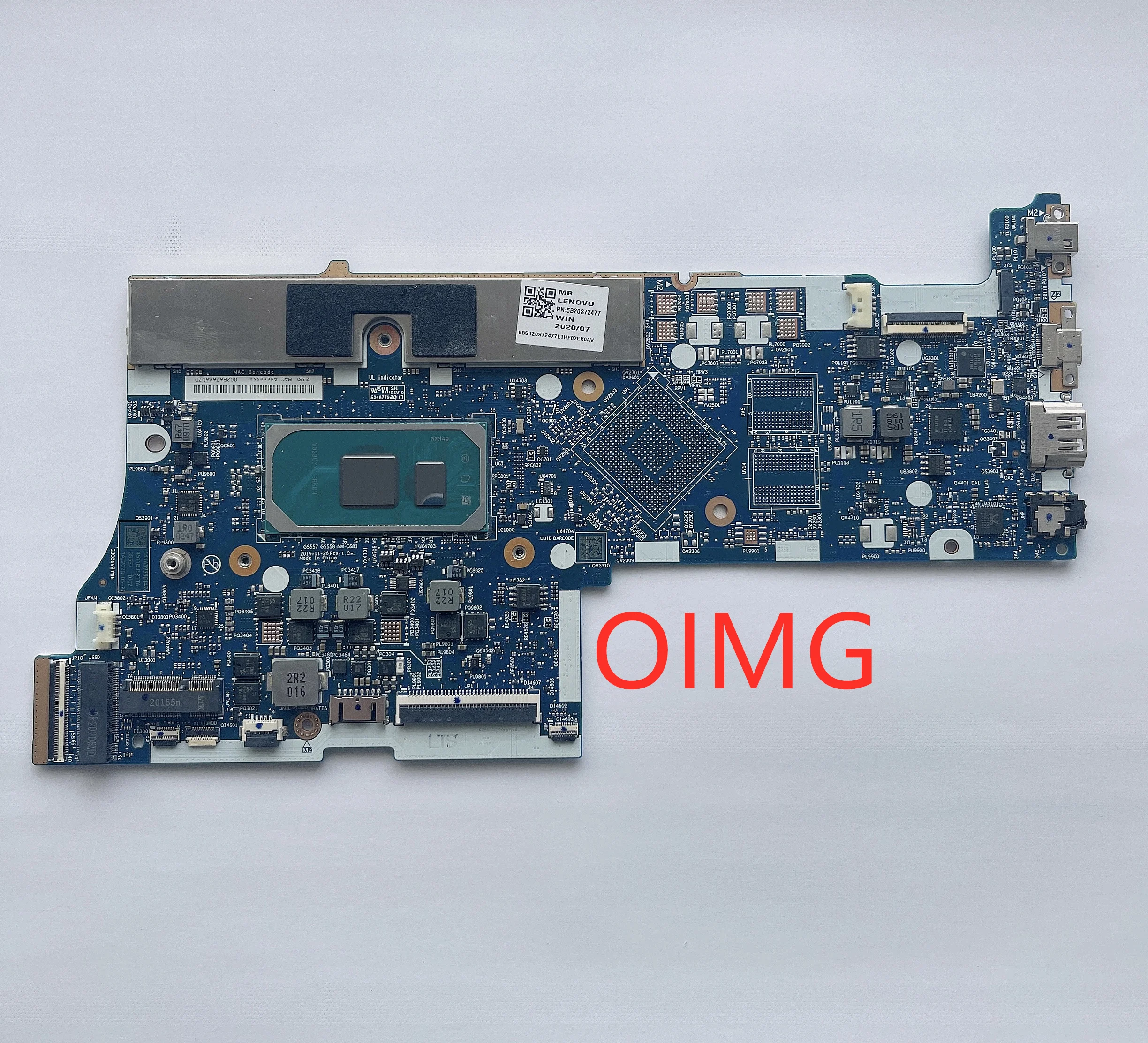 5B20S72477 For Lenovo ideapad 5-15IIL05 Laptop Motherboard CPU I7-1065G7 RAM12G GS557 GS558 NM-C681 100% Tested