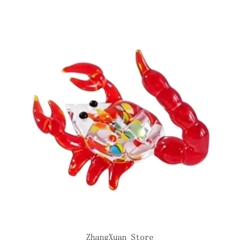 Miniatur-Display-Akzent, bunte Tierfigur aus Glas mit klarer Oberfläche für Schreibtisch, Eingangsbereich und Heimbüro – Detail 3