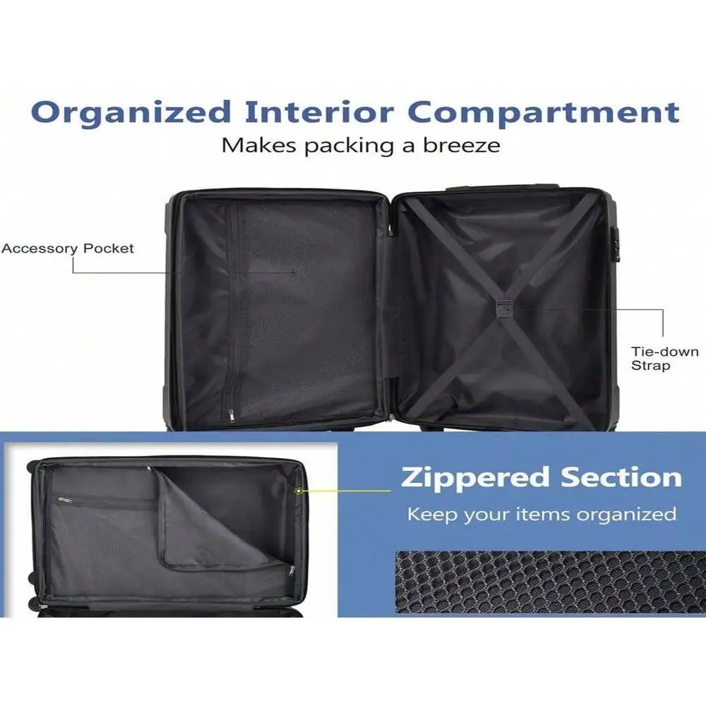 Equipaje facturado expandible de 28 pulgadas: maleta liviana con ruedas dobles para viajes