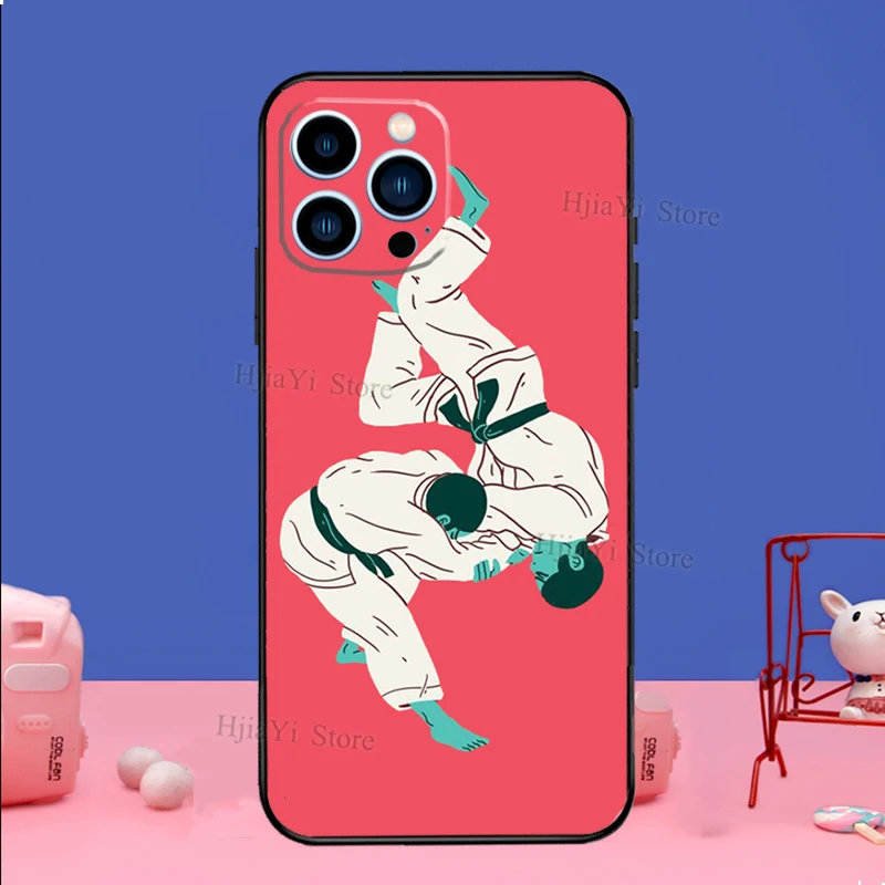 Judo Phone Case For iPhone 16 15 12 13 Mini 11 14 Pro XS Max Plus X XR Silicone Cover
