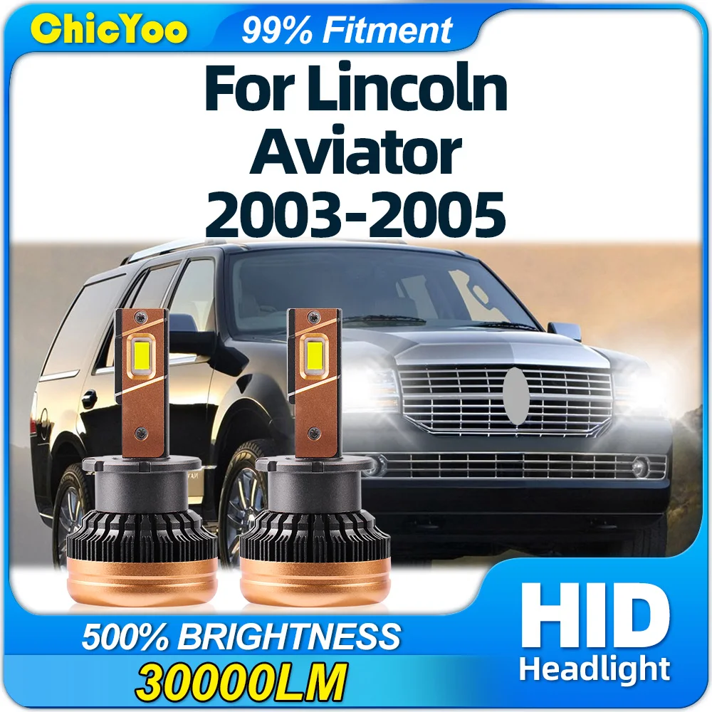 

120W LED Headlight Bulbs 30000LM CSP Chips Auto HID Lamps 12V Plug&Play Xenon Lights 6000K For Lincoln Aviator 2003 2004 2005