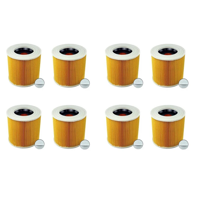 

8 шт. картриджный фильтр для пылесоса Karcher WD3 Premium WD2 WD3 WD1 MV3 MV2 WD 3 P Удлинительный комплект против тонкой пыли-A68E