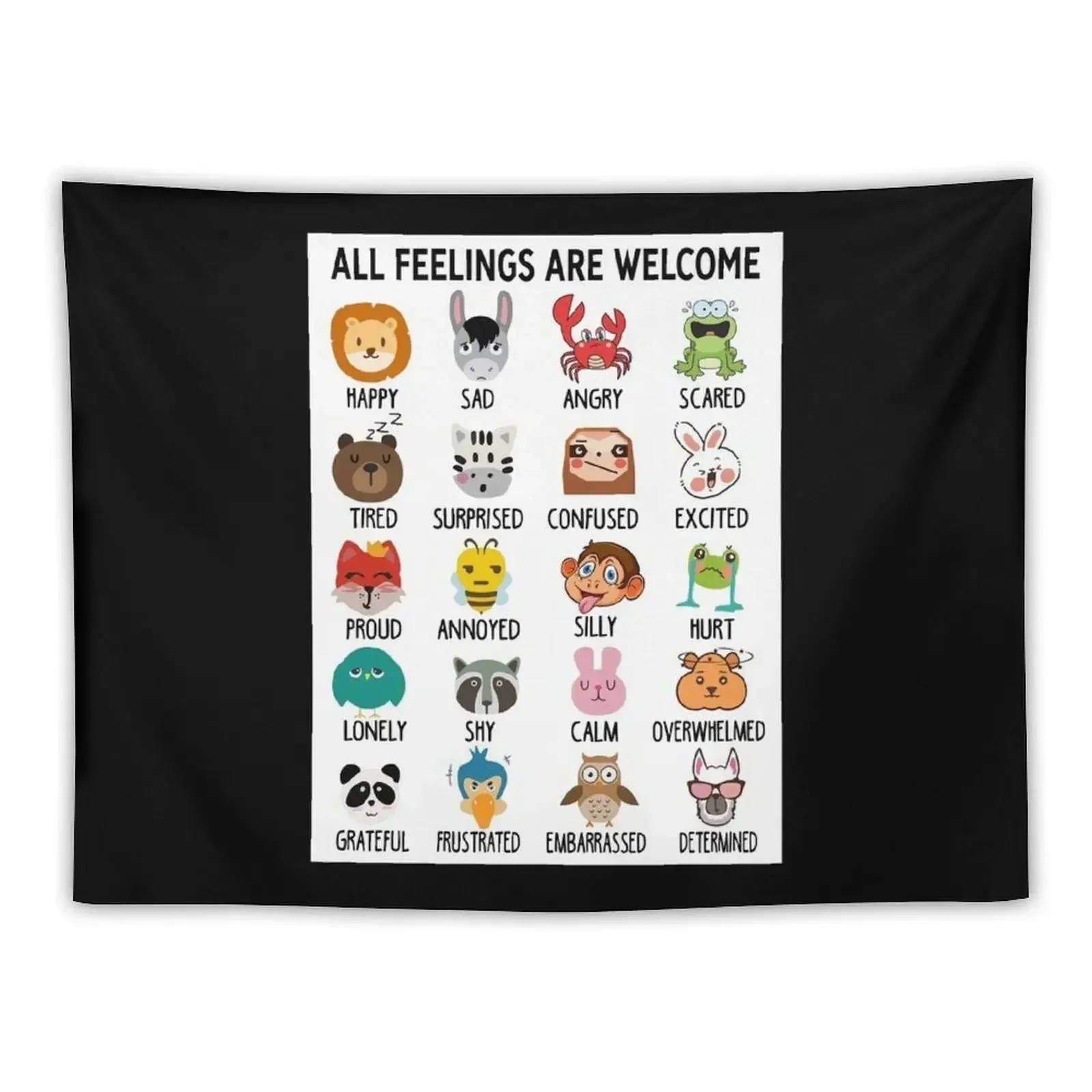 

Feelings Chart All Feelings Are Welcome Tapestry Carpet On The Wall Decorations For Your Bedroom Home Decorating Tapestry