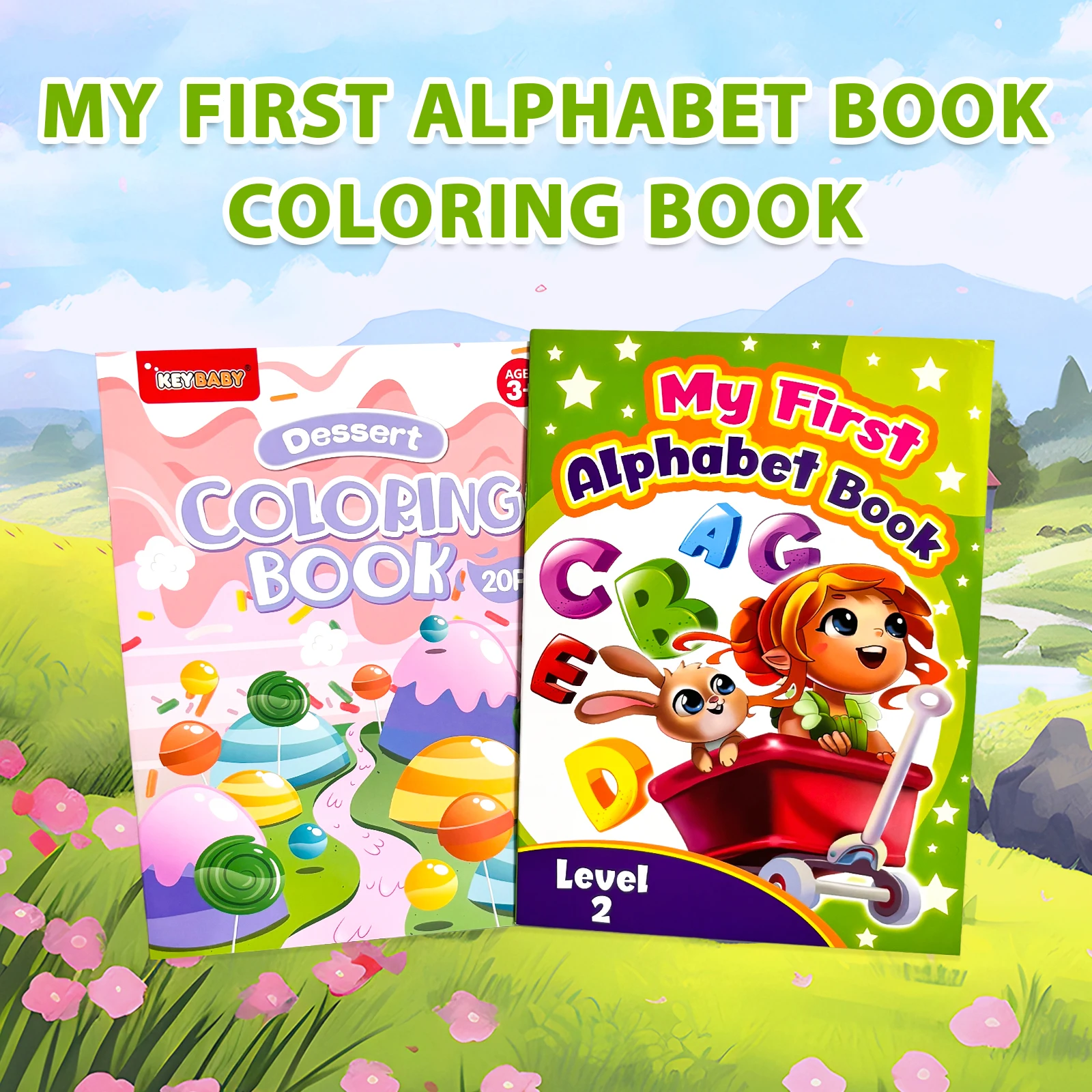 My First Alphabet Book And Educational Coloring Book Cartoon Drawing Book Children's Color Book Concentration Development Gifts