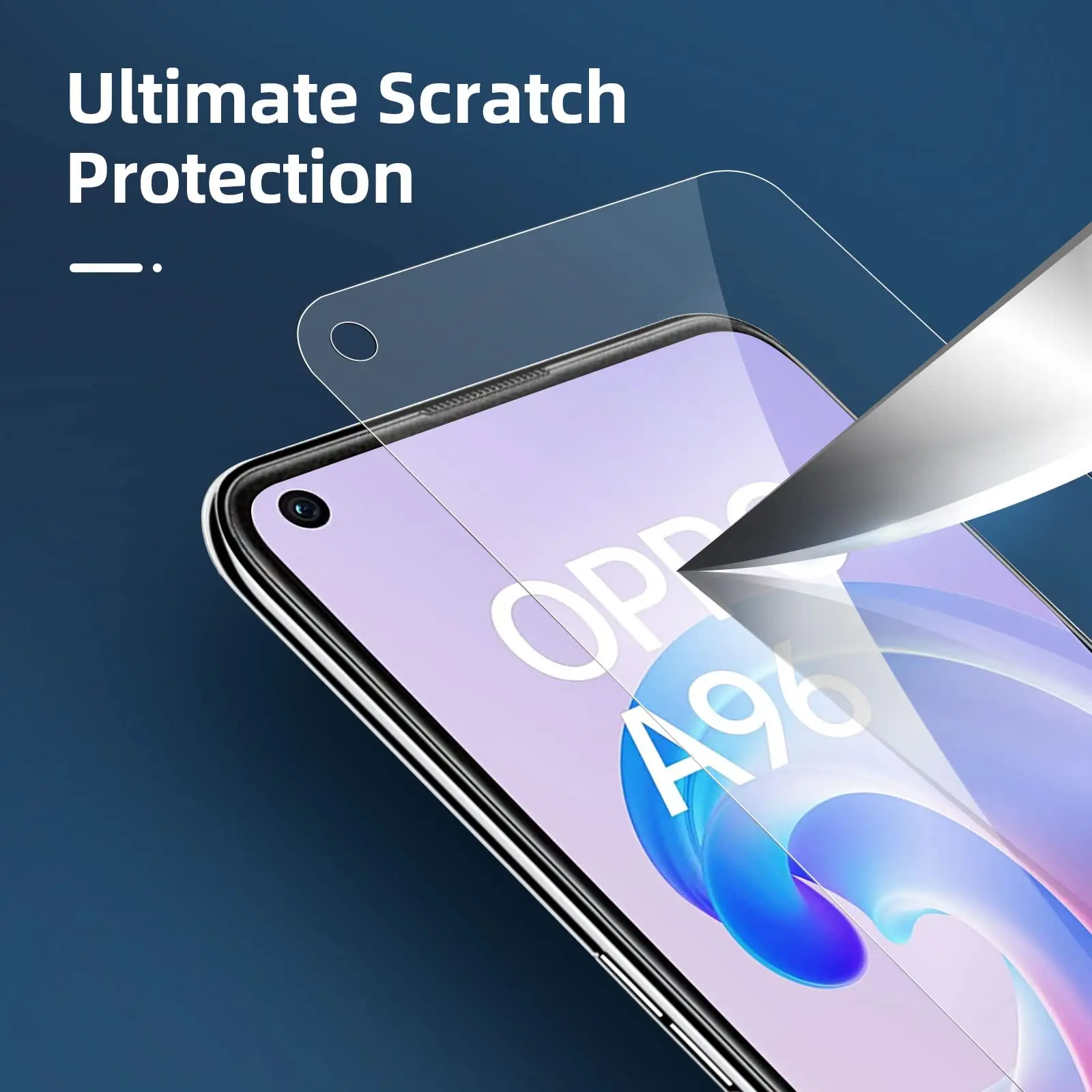 Pelindung layar untuk OPPO A96, kaca antigores HD 9H kristal tinggi transparan bening antigores ramah