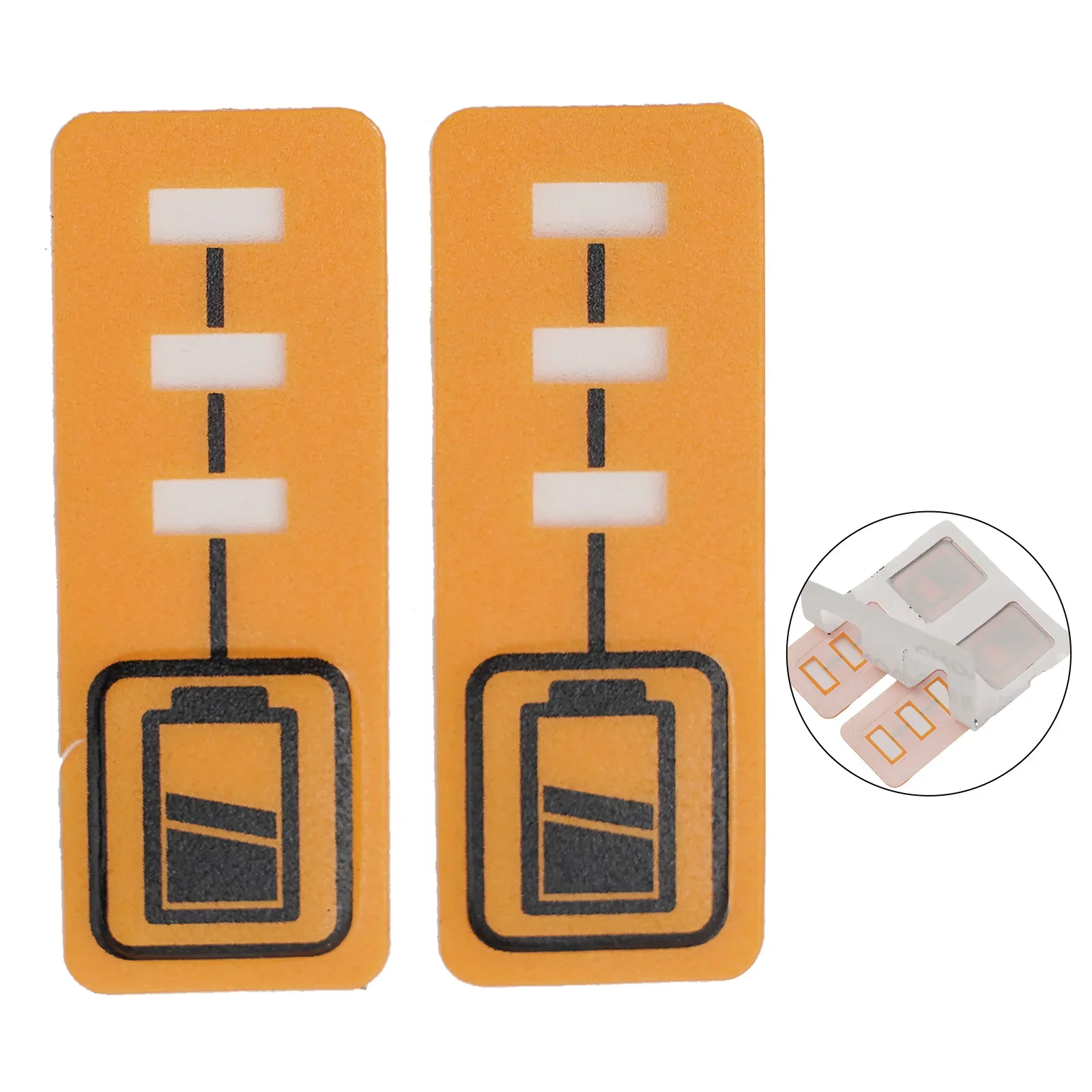 Bateria LED naklejki na klucze etykieta na klucze Tag akumulator litowo-jonowy papier 14,4 V wymiana żółty 2 szt. BL1430 BL1830 DCB140