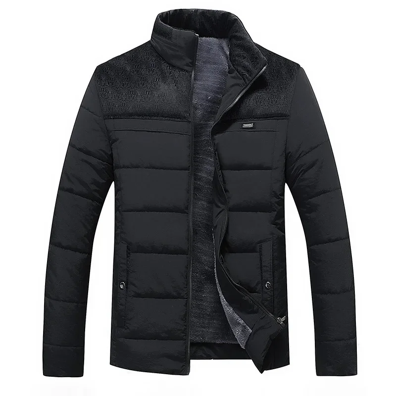 Abrigos de lana de Cachemira para hombre, Parkas gruesas, chaquetas cálidas de invierno, cortavientos acolchado de algodón para exteriores