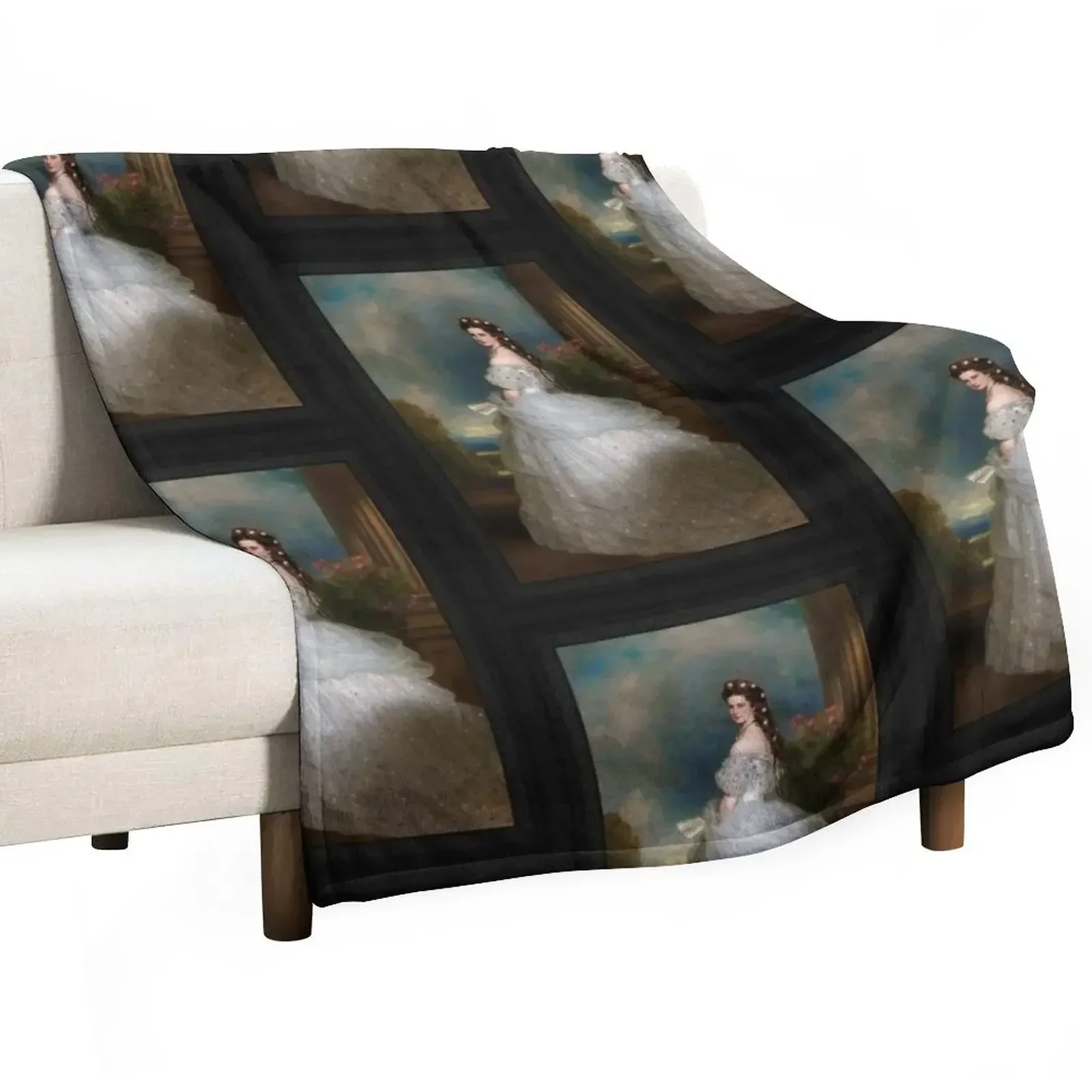 Portrait Of Empress Elisabeth of Austria by Franz Xaver Winterhalter Throw Blanket bed plaid Camping Retros Blankets