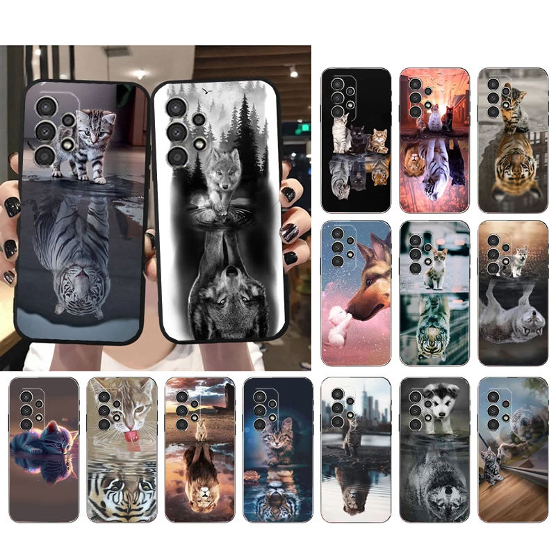 เด็กแมวสุนัขหมาป่าTigerสําหรับSamsung Galaxy A52S A04S A21S A33 A23 A13 A14 A32 A52 A53 A54 A51 A71 M51