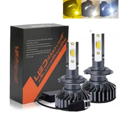 Feux de sauna de voiture LED, feux antibrouillard, H4, H7, 3 documents Proxy, 3000K, 4500K, 6500K, 80W, Auto Lights, H1, H3, H11, 9005, H13, 2 pièces
