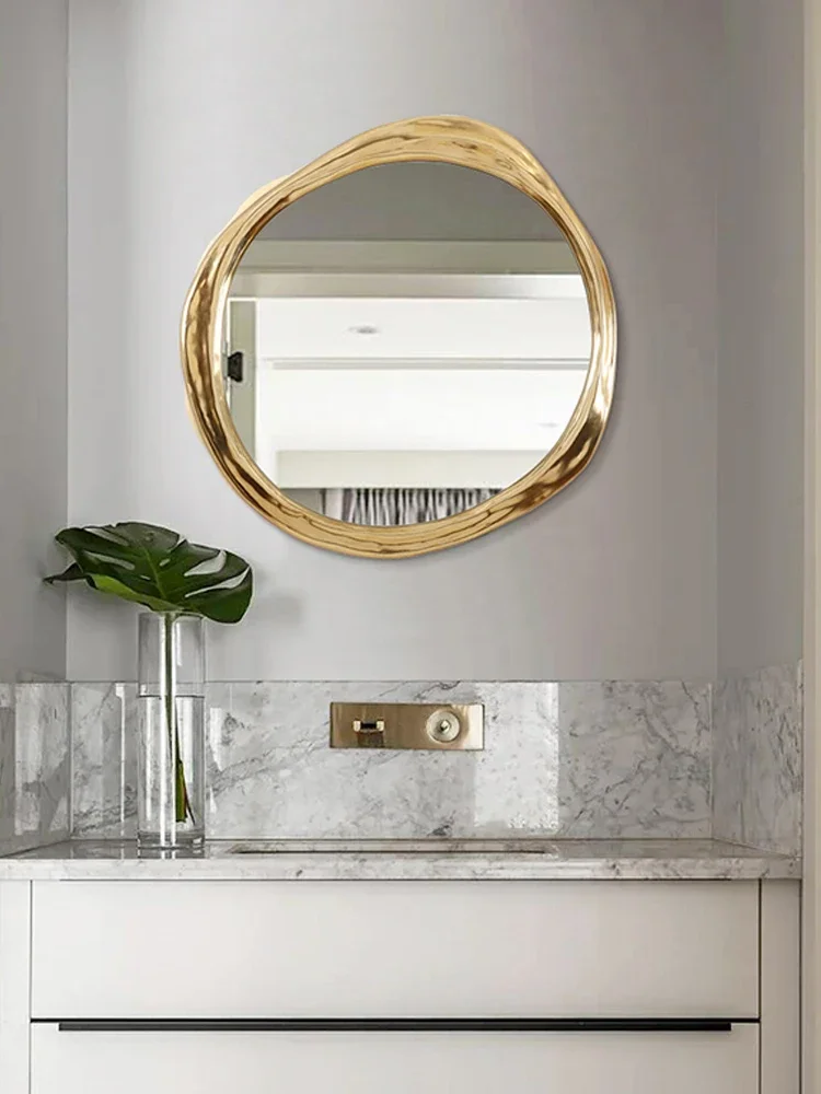 Makeup mirror, circular bathroom mirror, wall mounted decorative mirror, abnormal shape