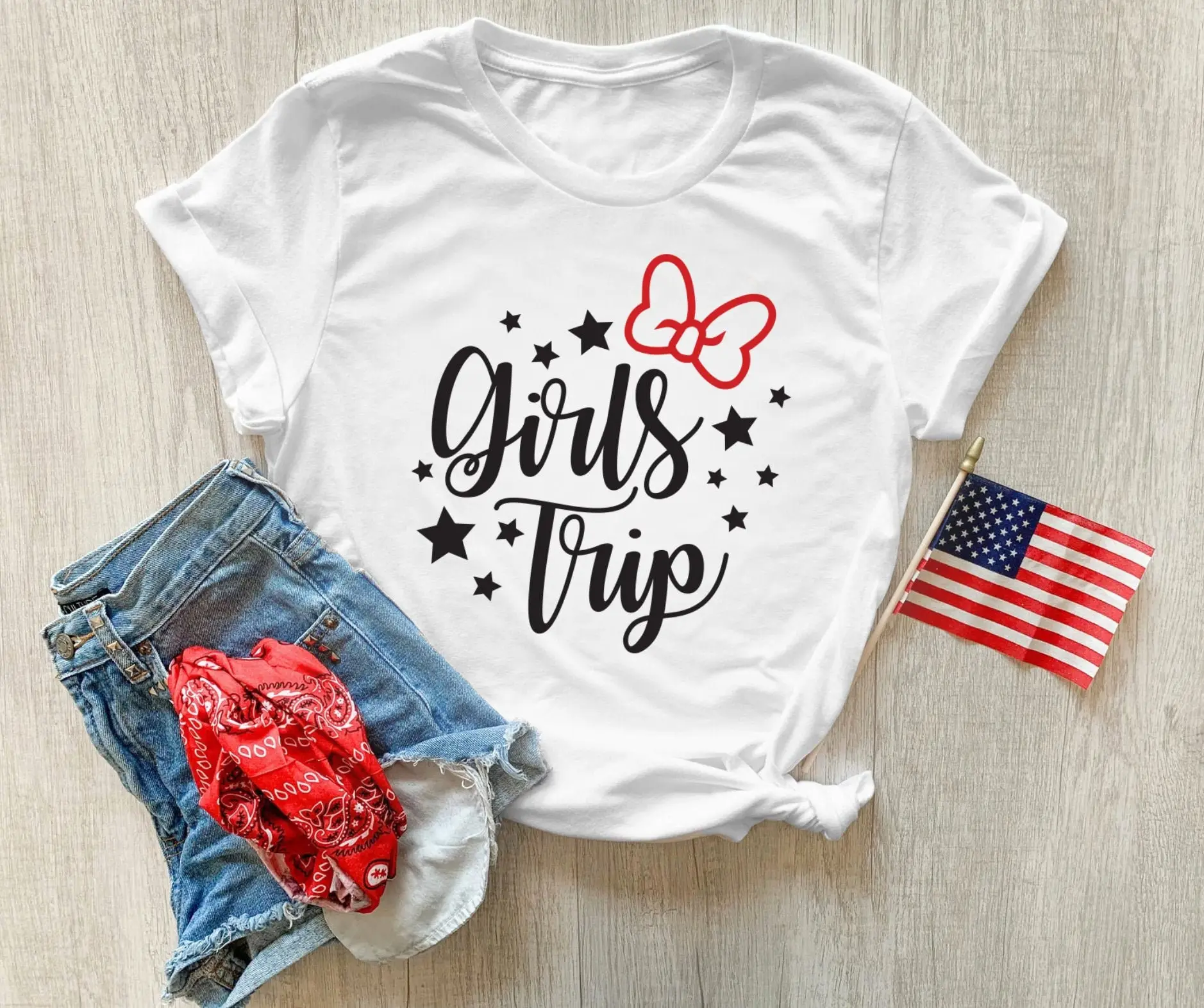 Girl's Trip T Shirt Vacation Family Best Friends Various Print Colors Each Sold Separately